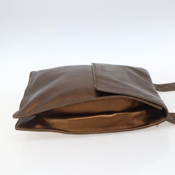 CHANEL Shoulder Bag Leather Brown CC Auth BA9834