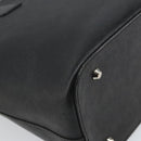 BURBERRY Tote Bag Leather Black Silver Auth BA9837-16