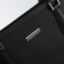 BURBERRY Tote Bag Leather Black Silver Auth BA9837-17