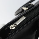 BURBERRY Tote Bag Leather Black Silver Auth BA9837-10