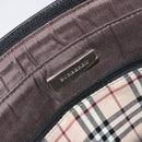 BURBERRY Tote Bag Leather Black Silver Auth BA9837-11