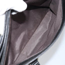 BURBERRY Tote Bag Leather Black Silver Auth BA9837-23