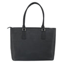 BURBERRY Tote Bag Leather Black Silver Auth BA9837-2