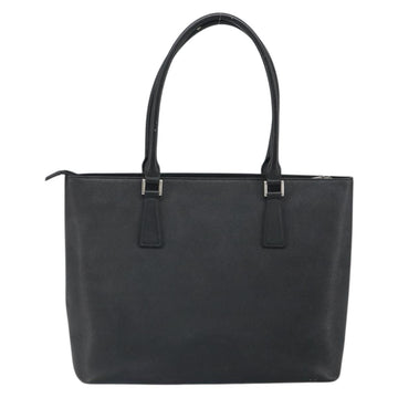 BURBERRY Tote Bag Leather Black Silver Auth BA9837 - 0