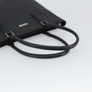 BURBERRY Tote Bag Leather Black Silver Auth BA9837-7