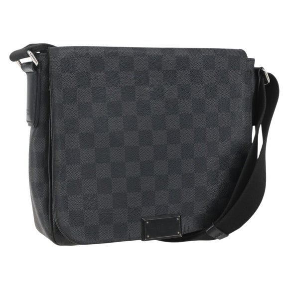LOUIS VUITTON Damier Graphite District PM Shoulder Bag N41260 LV Auth BA9843