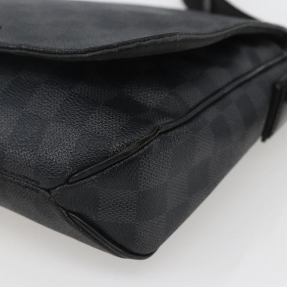 LOUIS VUITTON Damier Graphite District PM Shoulder Bag N41260 LV Auth BA9843