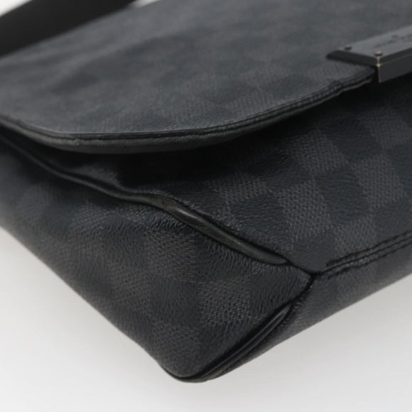 LOUIS VUITTON Damier Graphite District PM Shoulder Bag N41260 LV Auth BA9843