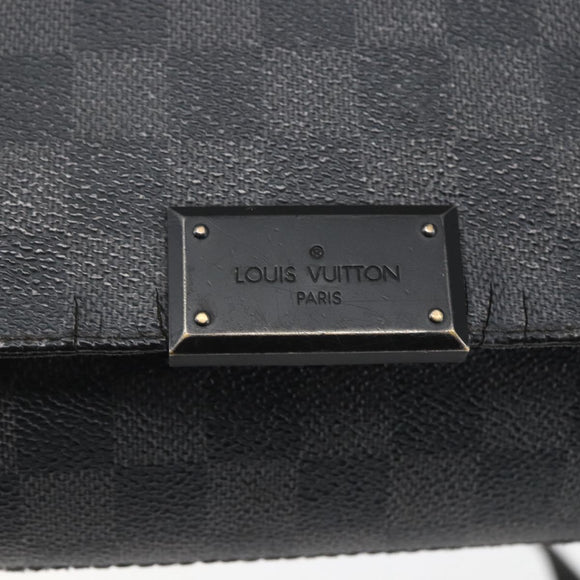 LOUIS VUITTON Damier Graphite District PM Shoulder Bag N41260 LV Auth BA9843