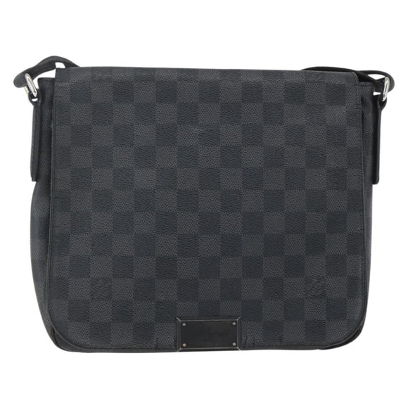 LOUIS VUITTON Damier Graphite District PM Shoulder Bag N41260 LV Auth BA9843