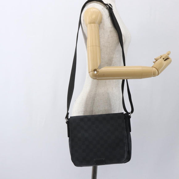 LOUIS VUITTON Damier Graphite District PM Shoulder Bag N41260 LV Auth BA9843