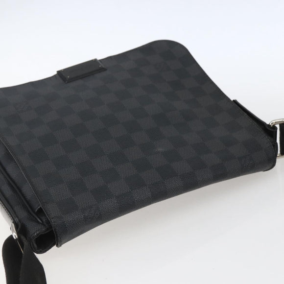 LOUIS VUITTON Damier Graphite District PM Shoulder Bag N41260 LV Auth BA9843