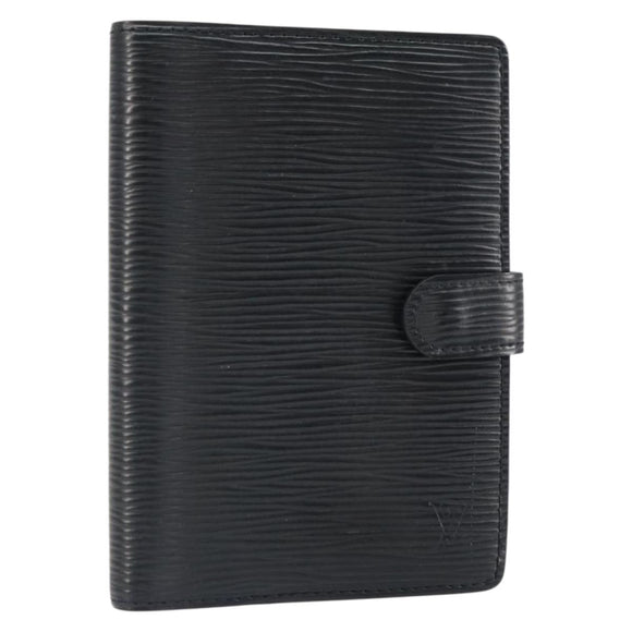 LOUIS VUITTON Epi Agenda PM Day Planner Cover Black R20092 LV Auth BA9851
