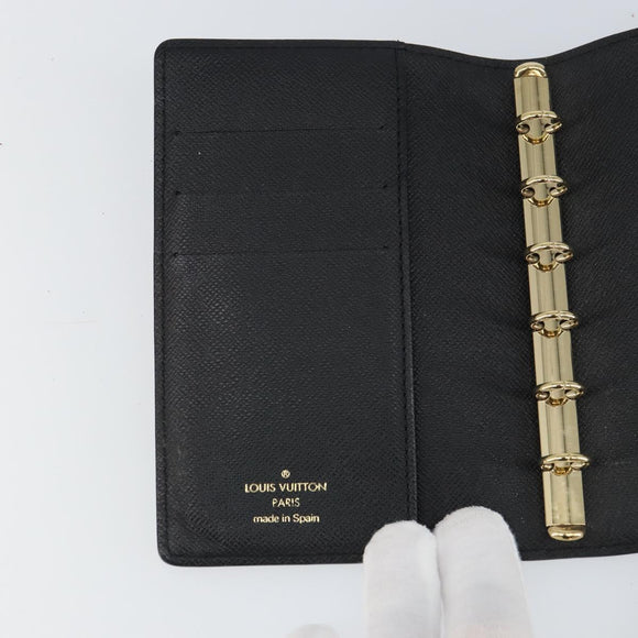 LOUIS VUITTON Epi Agenda PM Day Planner Cover Black R20092 LV Auth BA9851