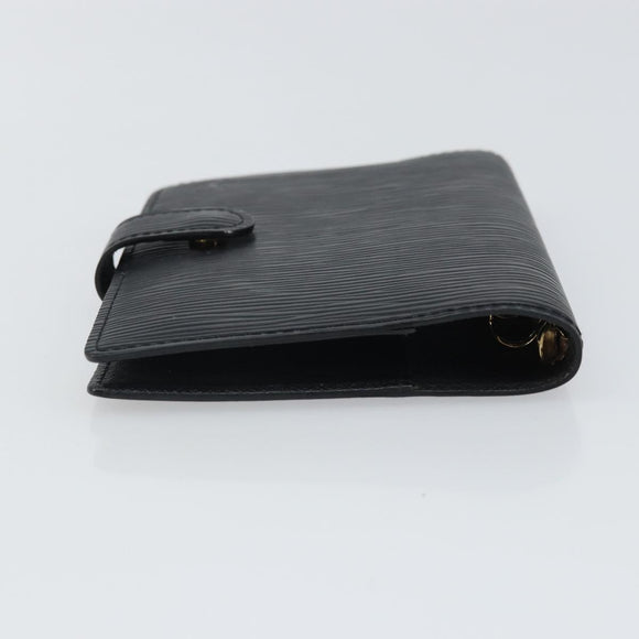 LOUIS VUITTON Epi Agenda PM Day Planner Cover Black R20092 LV Auth BA9851