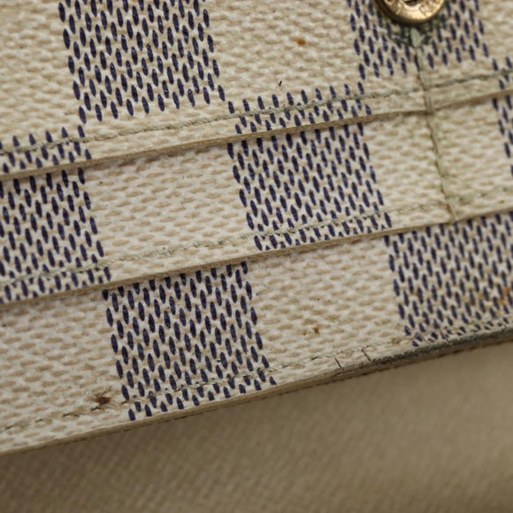 LOUIS VUITTON Damier Azur Portefeuille Sarah Long Wallet N61735 LV Auth BA9855