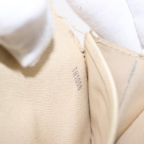 LOUIS VUITTON Damier Azur Portefeuille Sarah Long Wallet N61735 LV Auth BA9855