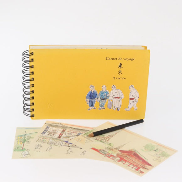 LOUIS VUITTON Travel Notebook Planner Canvas Yellow LV Auth BA9858