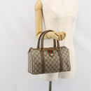 GUCCI GG Supreme Web Sherry Line Boston Bag PVC Beige Gold 40 02 006 Auth BA9859-23