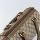 GUCCI GG Supreme Web Sherry Line Boston Bag PVC Beige Gold 40 02 006 Auth BA9859-6