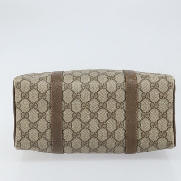 GUCCI GG Supreme Web Sherry Line Boston Bag PVC Beige Gold 40 02 006 Auth BA9859