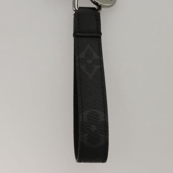 LOUIS VUITTON Monogram Eclipse Porte Cles Dragonne Key Holder M61950 Auth BA985AM