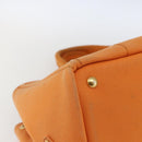 PRADA Kanapa MM Hand Bag Canvas Orange Gold Auth BA9860-14