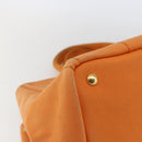 PRADA Kanapa MM Hand Bag Canvas Orange Gold Auth BA9860-16
