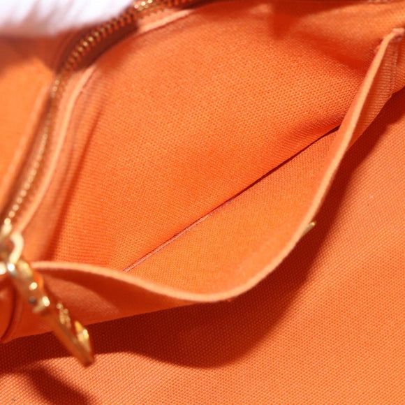 PRADA Kanapa MM Hand Bag Canvas Orange Gold Auth BA9860