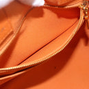 PRADA Kanapa MM Hand Bag Canvas Orange Gold Auth BA9860-24