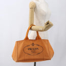 PRADA Kanapa MM Hand Bag Canvas Orange Gold Auth BA9860-25