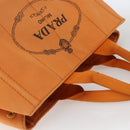 PRADA Kanapa MM Hand Bag Canvas Orange Gold Auth BA9860-6