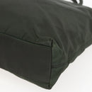 PRADA Hand Bag Nylon Khaki Silver Auth BA9861-9