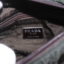 PRADA Hand Bag Nylon Khaki Silver Auth BA9861-18