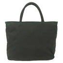 PRADA Hand Bag Nylon Khaki Silver Auth BA9861-2