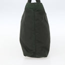 PRADA Hand Bag Nylon Khaki Silver Auth BA9861-3