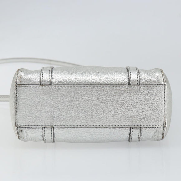 BALENCIAGA Everyday Tote XXS Shoulder Bag Leather 2way Silver 55185 Auth BA9862
