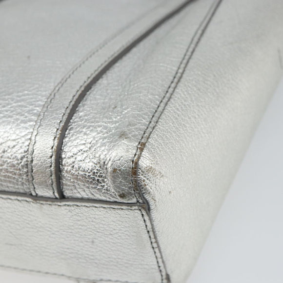 BALENCIAGA Everyday Tote XXS Shoulder Bag Leather 2way Silver 55185 Auth BA9862