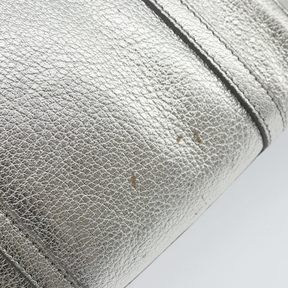 BALENCIAGA Everyday Tote XXS Shoulder Bag Leather 2way Silver 55185 Auth BA9862