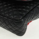Gianni Versace Ketten-Umhängetasche Leder Schwarz Gold Auth BA9863V-15