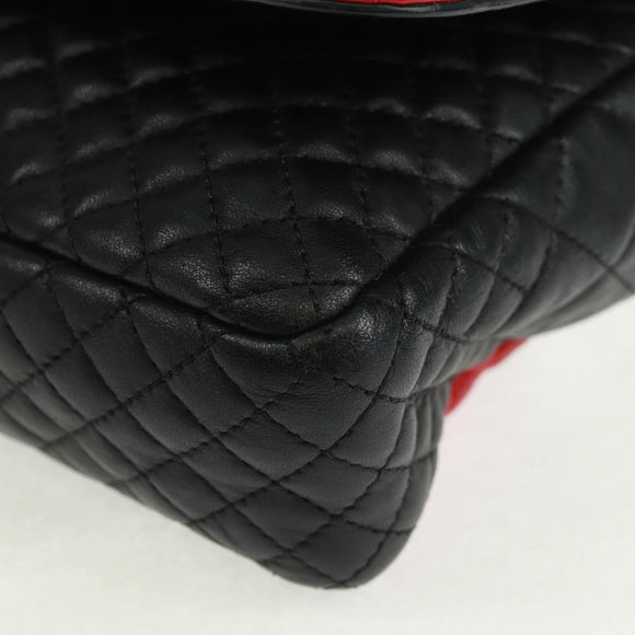 Gianni Versace Ketten-Umhängetasche Leder Schwarz Gold Auth BA9863V