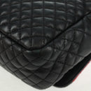 Gianni Versace Ketten-Umhängetasche Leder Schwarz Gold Auth BA9863V-17