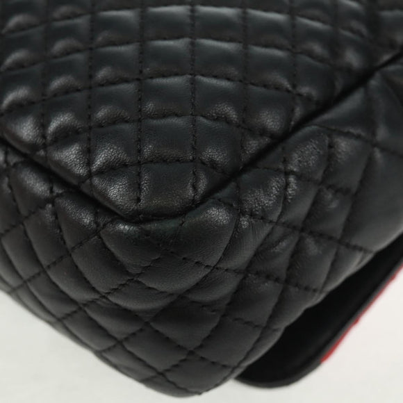 Gianni Versace Ketten-Umhängetasche Leder Schwarz Gold Auth BA9863V