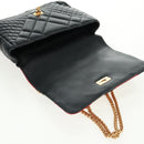 Gianni Versace Chain Shoulder Bag Leather Black Gold Auth BA9863V-10