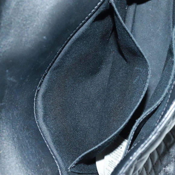 Gianni Versace Ketten-Umhängetasche Leder Schwarz Gold Auth BA9863V
