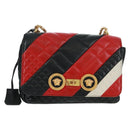 Gianni Versace Ketten-Umhängetasche Leder Schwarz Gold Auth BA9863V-13