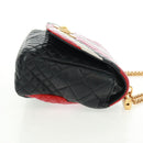 Gianni Versace Ketten-Umhängetasche Leder Schwarz Gold Auth BA9863V-4