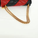 Gianni Versace Ketten-Umhängetasche Leder Schwarz Gold Auth BA9863V-7