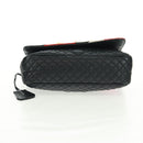 Gianni Versace Ketten-Umhängetasche Leder Schwarz Gold Auth BA9863V-5