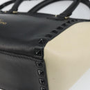 VALENTINO Hand Bag Leather 2way Black Gold Auth BA9864-17